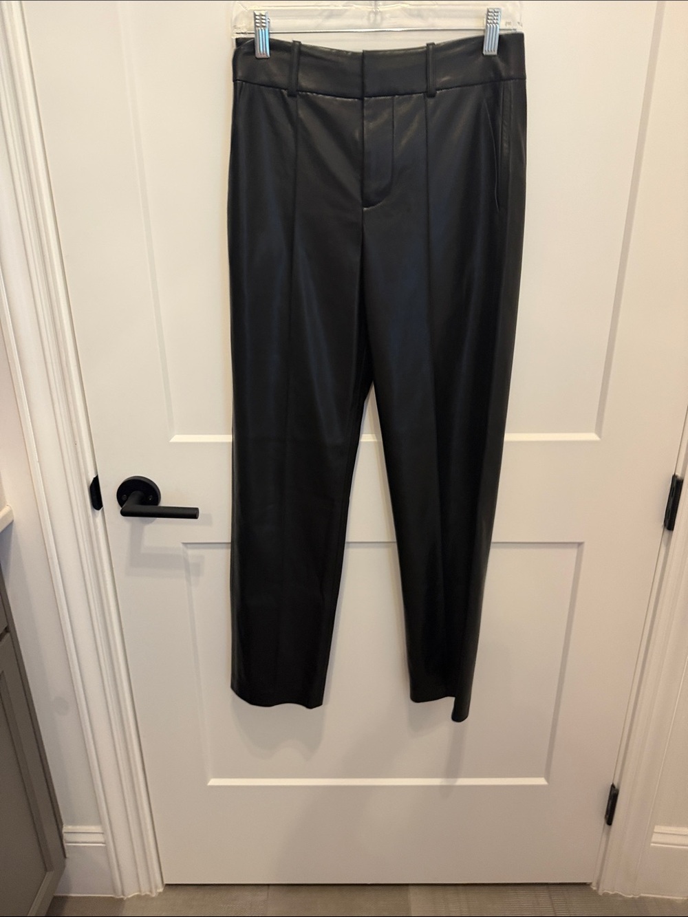 Women’s faux black leather pants from Alice & Olivia size 4. Only worn once.